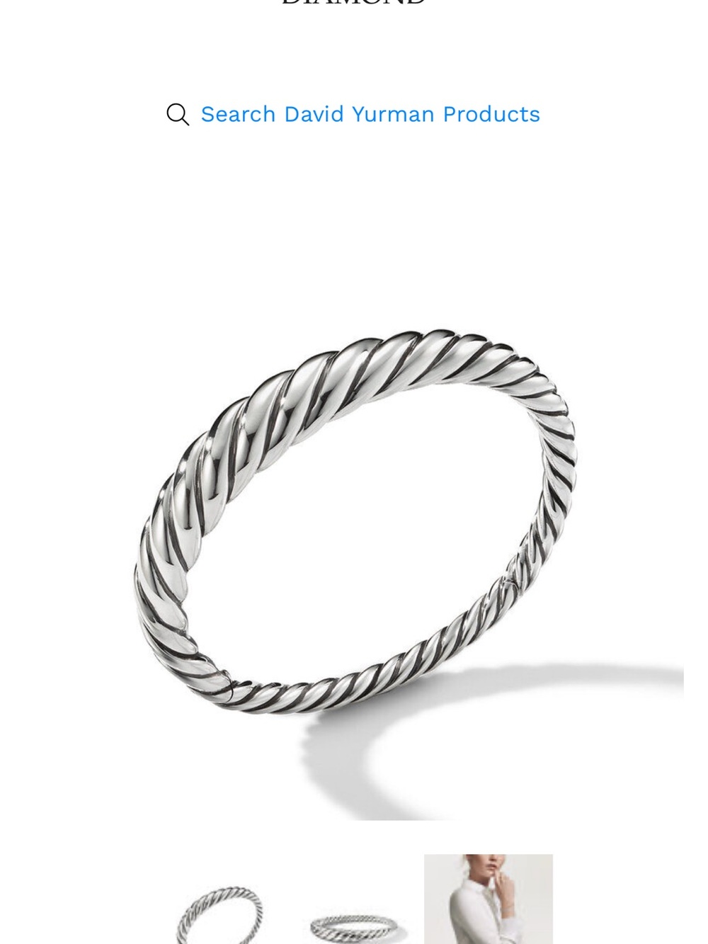 David Yurman Silver Twisted Cable Bracelet